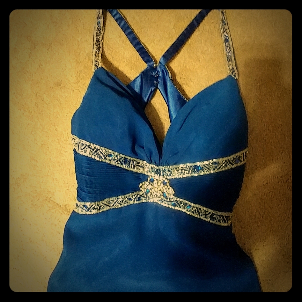 Royal Blue Formal dress with small train